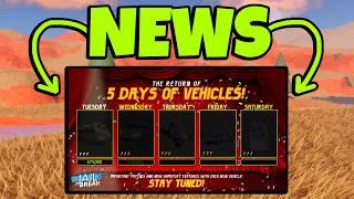 5 Days of Vehicles NEWS Roblox Jailbreak!