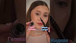 Жидкая VS Гелевая подводка , какая лучше? #стрелки #подводка #кисть #макияж #cosmetics #гелевая