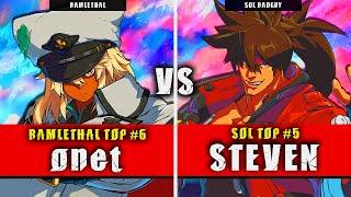 GGST | onet (Ramlethal) VS STEVEN (Sol Badguy) | Guilty Gear Strive High level gameplay