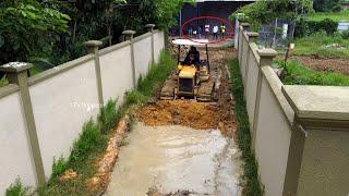 Amazing Project Building New Road By Skills Driver 5Ton Truck Unloading Stone, Strong Dozer Pushing