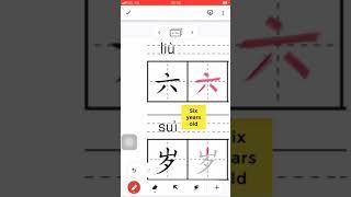 Chinese Characters 六岁 Chinese #Character #how towrite #write #Chinese  #trainchinese #stroke order