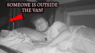 TERRIFYING Van Camping In HAUNTED Forest - Someone Was Outside The Van! VERY SCARY