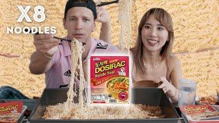  Korean JUMBO Dosirak Ramen Challenge! 점보도시락 | YB vs. FOOD