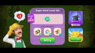 GardenScapes Level 128 Walkthrough || Emerald Collection || 3 Moves Left