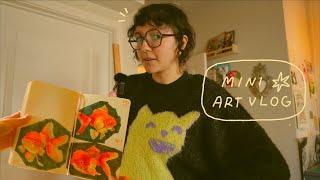 art vlog: first painting of the year, art market & marker studies