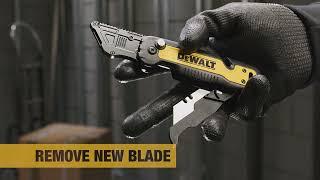 DEWALT Push & Flip Folding Utility Knife with Storage