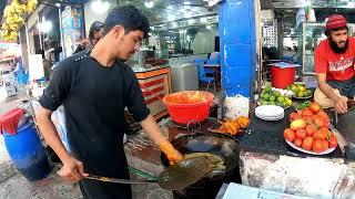 Traditional breakfast street food of Afghanistan | Kabuli Puloa | Mota Chawal | channa and Lobya