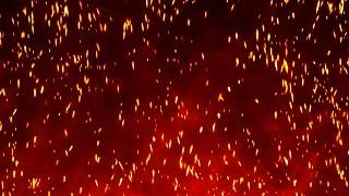 BACKGROUND  Hot fire sparks fly up on a fiery background in endless loop +PREMIUM 4K 60FPS version