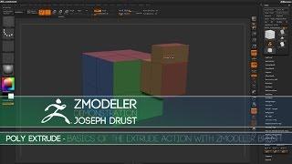 ZBrush ZModeler Polygon Actions - Poly Extrude