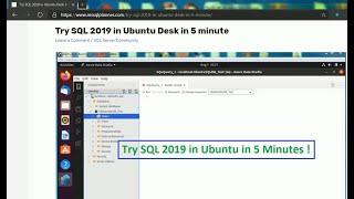 Try MS SQL Server 2019 in Ubuntu in 5 minute