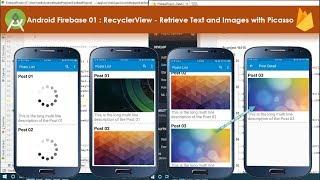 Android Firebase 01 : RecyclerView - Retrieve Text and Images with Picasso