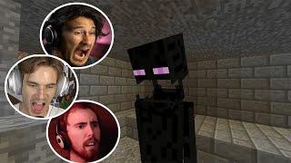 Gamers Reaction to First Seeing Enderman Mob in Minecraft | Pewdiepie, and more!