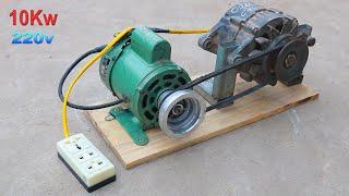 How to generate homemade infinite energy with a car alternator and an engine P2