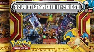 Opening 10x Charizard EX Boxes! New Fire Blast Box! $200 worth - Pokemon TCG unboxing