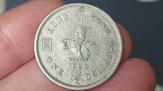 HONG KONG 1960 1 DOLLAR Coin VALUE + REVIEW Queen Elizabeth The Second