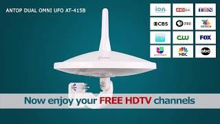 ANTOP UFO Dual Omni AT-415B Outdoor/RV/Attic HDTV Antenna | Smartpass Amplified