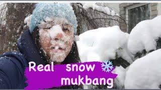 REAL SNOW MUKBANG ️ |ICYCLE  |Nordzray Vlog