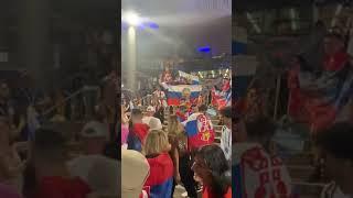 Novak Djokovich fans seen Vladimir Putin’s flag and chanting in support of Russia.