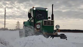 Т-40АМ обзор чистки снега.