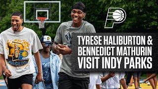 Tyrese Haliburton and Bennedict Mathurin Surprise Fans at Indianapolis Parks