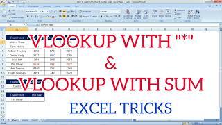 How to use VLOOKUP with SUM in excel | VLOOKUP with "*" | Excel Magic