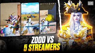 Zodd vs 5 Streamers intense Conqueror Lobby Fights | 1v4 Clutches in High Tier Lobby
