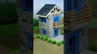 How to build a two story house from stone #amaan vlog #miniature