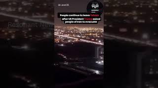 Long queue of vehicles; people leave Tehran after Trump's warning