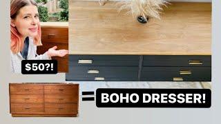 Modern Boho Dresser Makeover