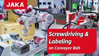 Coordination between Two Cobots | Screwdriving and Visual Labeling Automatic Line