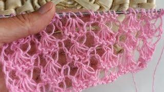 ●ЛЮБЛЮ ЭТОТ УЗОР. Ажурный узор спицами. Lace knitting for beginners