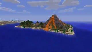 Minecraft building a volcano