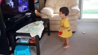 Alex Prin Braun (17 months) is dancing