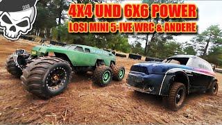 Rc Basher in SlowMotion und ein Losi 5-ive Mini WRC Spezial Traxxas XTR und Arrma Karton 100km/h