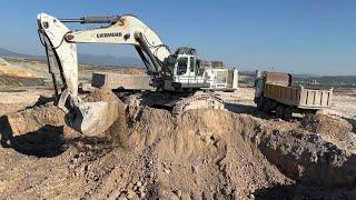 Liebherr 984 Excavator Loading Trucks With Two Passes - Labrianidis Mining Works