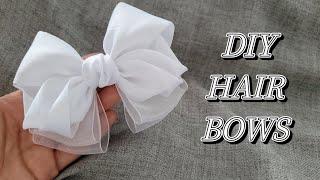 Очень  ЛЕГКИЙ БАНТ в школу️️️DIY HAIR BOWS 