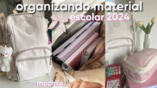 organizando meu material escolar completo 2024 *mochila, estojo, cadernos*