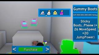 Buying gummy boots | Bee Swarm Simulator X