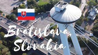  New Bridge with UFO Tower, Bratislava, Slovakia Drone Flight Video | World from Above