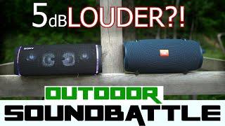 SRS XB43 vs JBL Xtreme 2 | WHO IS THE LOUDEST! Outdoor Sound Battle | lets talk about dBs