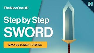 MAKE A LOW POLY SWORD! Easy Step by Step Tutorial | Autodesk Maya | Beginner Friendly