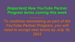 Important New YouTube Partner Program terms coming this week