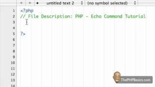 Tutorial 5 - PHP Echo Command - Part 1/2