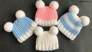 Easy & fast crochet baby hat/four sizes crochet hats/crochet for beginners