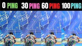 Fortnite 0 Ping VS 30 Ping VS 60 Ping VS 100 Ping