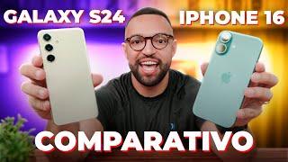 iPhone 16 vs Galaxy S24 | Qual CELULAR é melhor? Super comparativo!