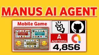 Create an Android GAME Using GitHub & MANUS AI |Monetize with Adsterra, Admob Ads & Publish for FREE