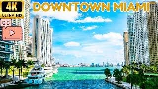 【4K】Miami, Florida  Downtown Miami Walking Tour (Subtitles)