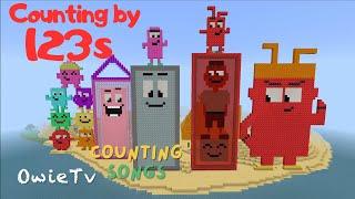 Counting by 123s Song | Minecraft Numberblocks Counting Songs | Math and Number Songs for Kids