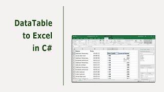 DataTable To Excel in C#